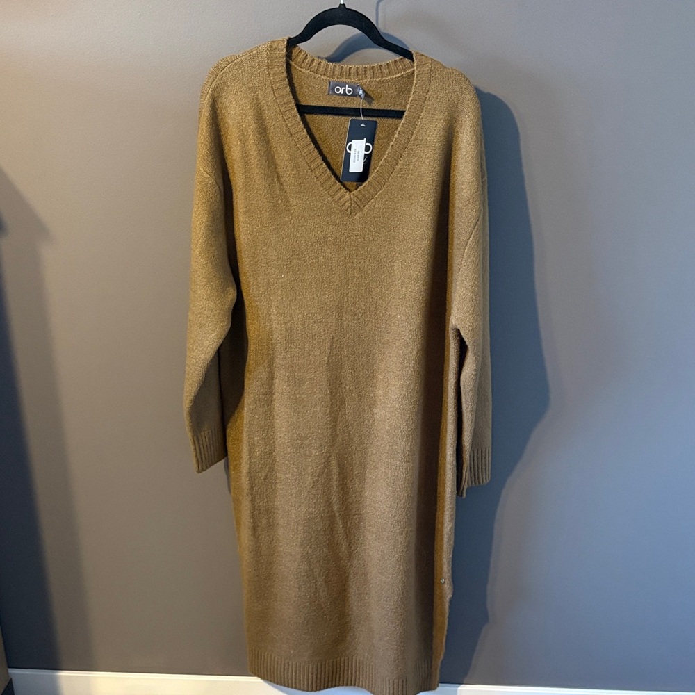 Arbit Long Sleeve Brown Dress